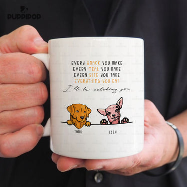 Personalized Dog Gift Idea - 2 Dogs Every Snack You Make For Dogs Lovers - White Mug
